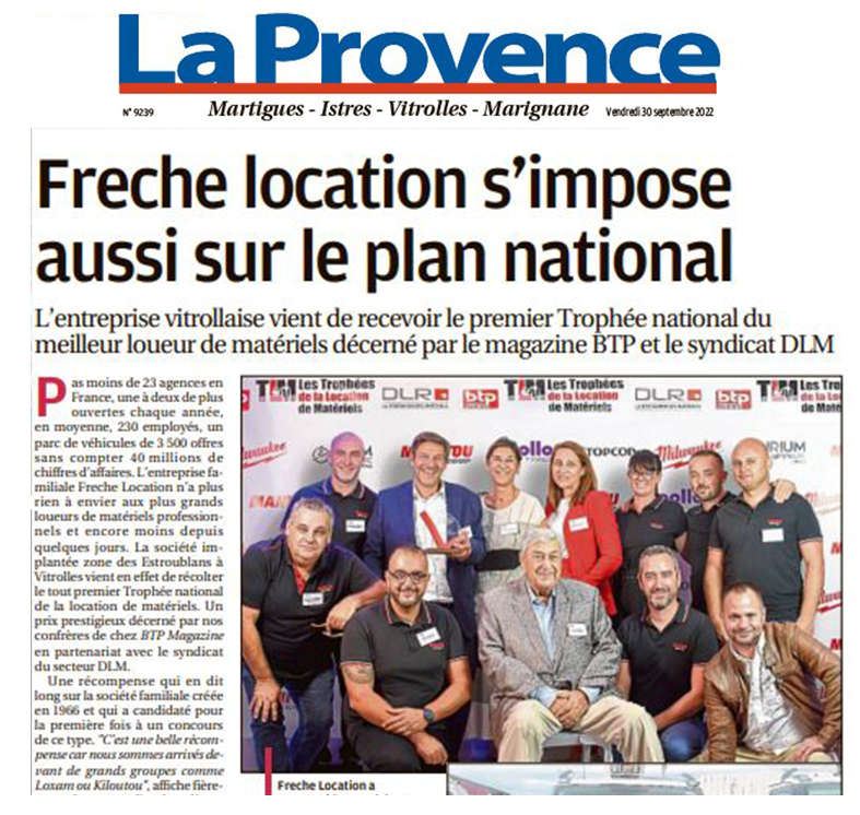 FRECHE LOCATION fait les gros titres de la Provence